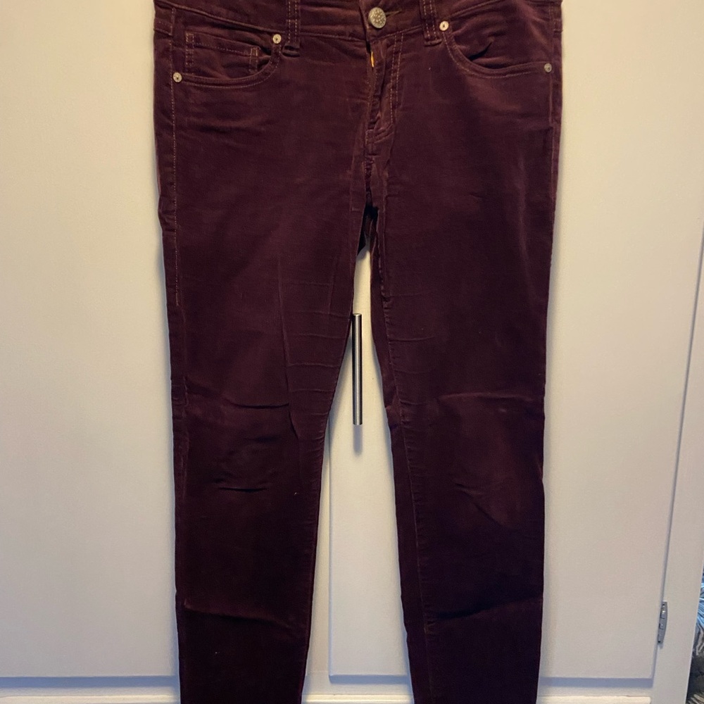 CAbi Deep Red Corduroy Jeans